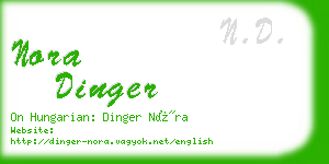 nora dinger business card